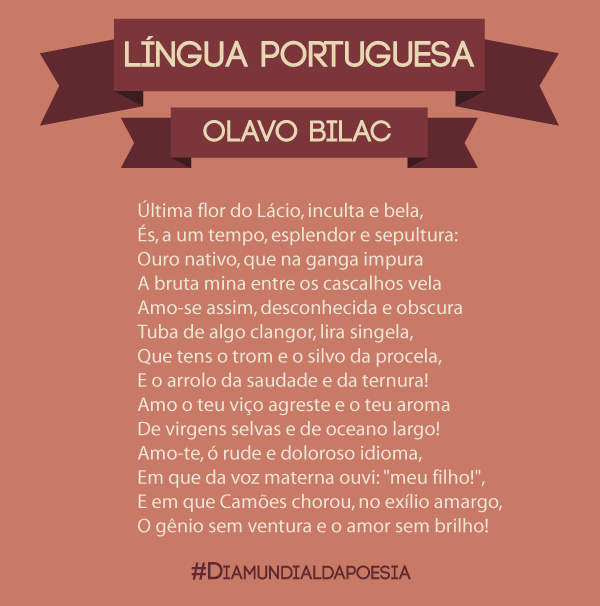 A poesia, com a língua portuguesa