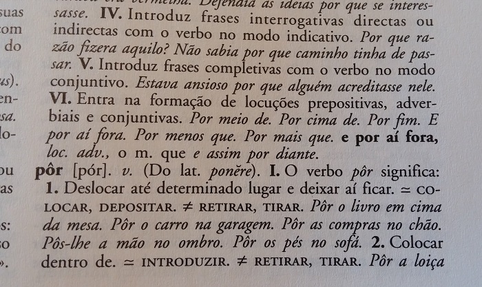 O verbo “pôr”. Aspectos linguísticos do verbo “pôr”