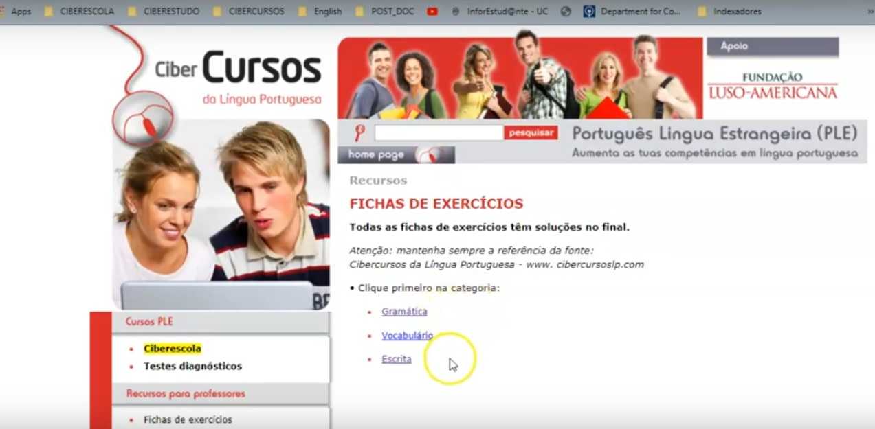 Ciberescola e Cibercursos da Língua Portuguesa<br>abrem acesso ao utilizador comum