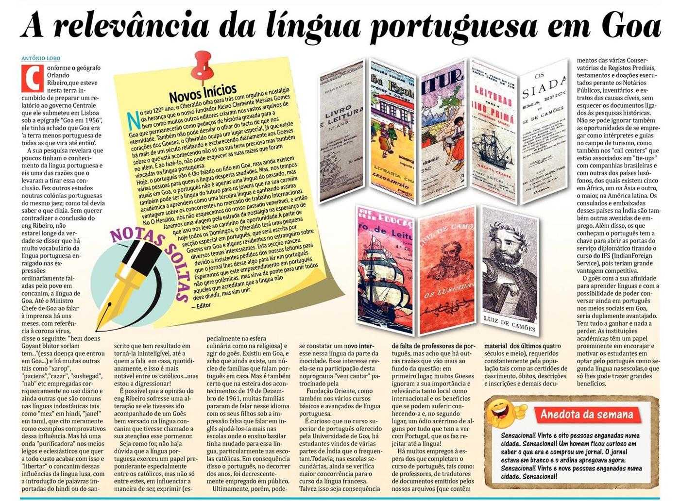 E se um jornal de Goa voltar a escrever em português? Aconteceu