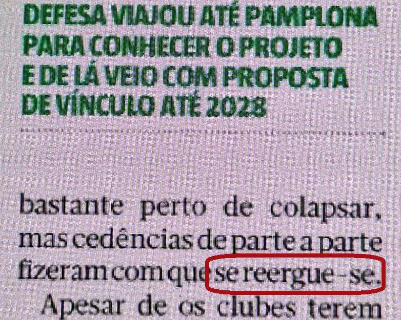 «Fizeram com que se reerguesse», e não «